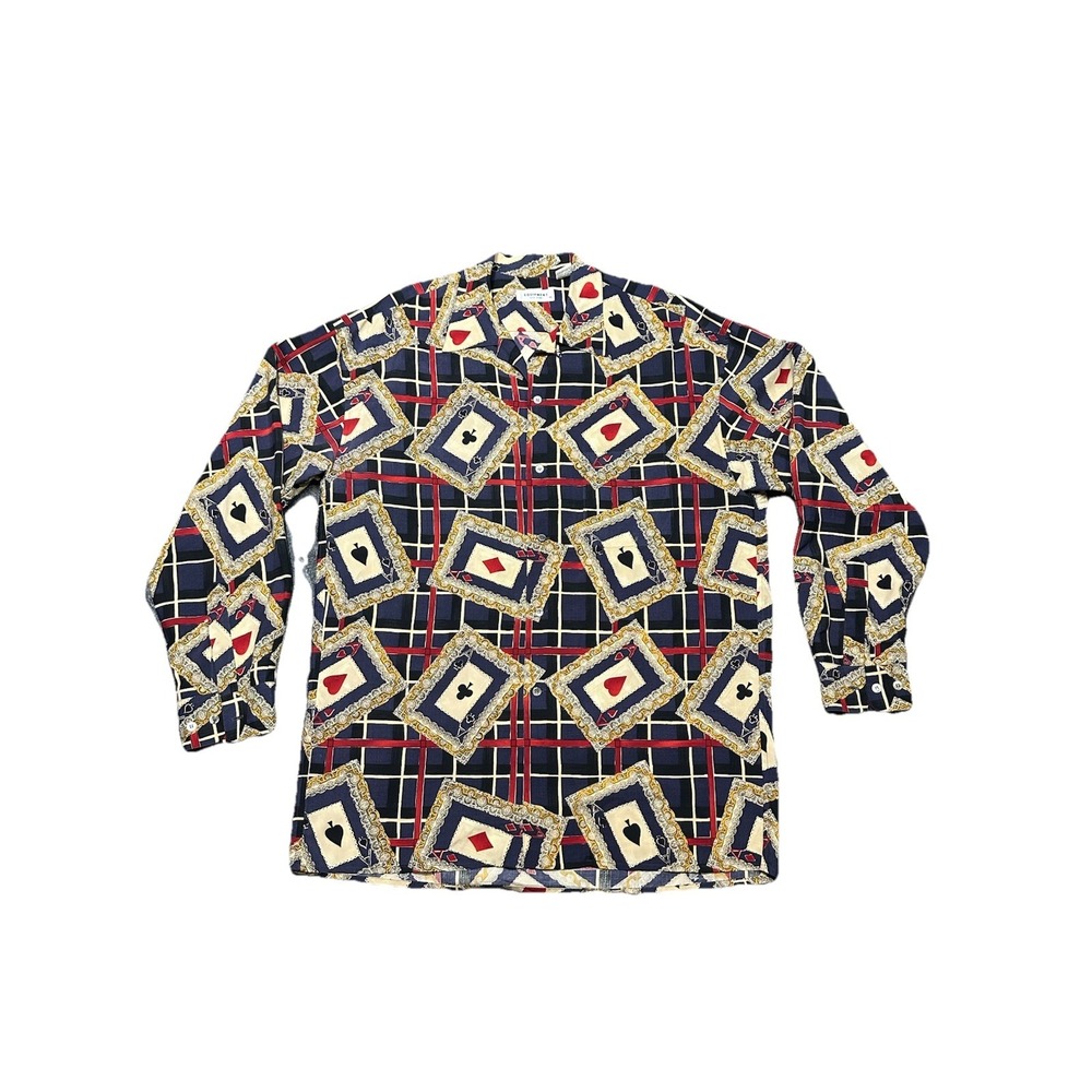 Vintage Equipment Playing Cards AOP Silk Shirt Size‎ XL